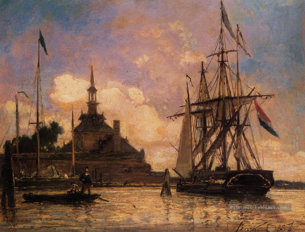 Le port de Rotterdam navire paysage marin Johan Barthold Jongkind Peintures à l'huile